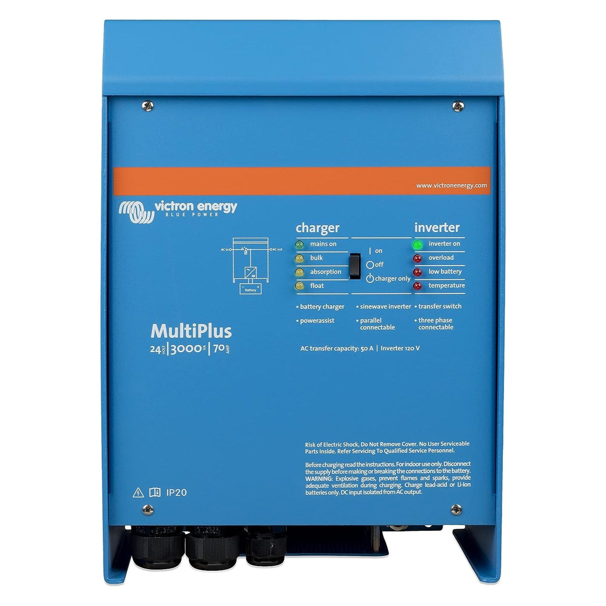 Victron - MultiPlus 24/3000/70-50 120V VE.Bus (UL 1741 & 458) [PMP242301102]